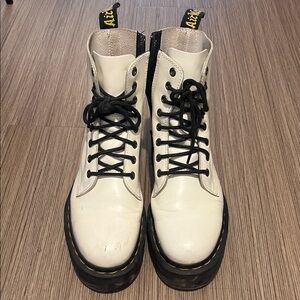 Dr. Martens White Platform Women's Boots